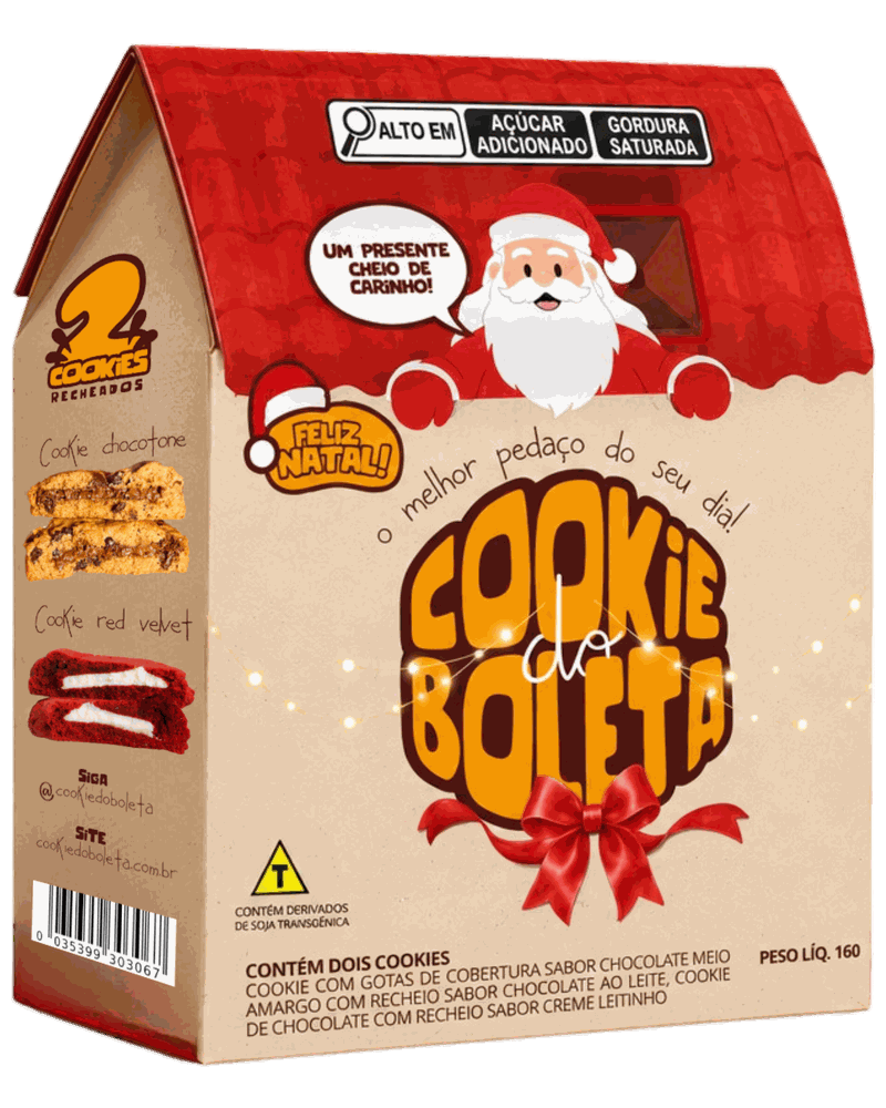 Embalagem do cookie Especial de Natal - 2un. de cookies